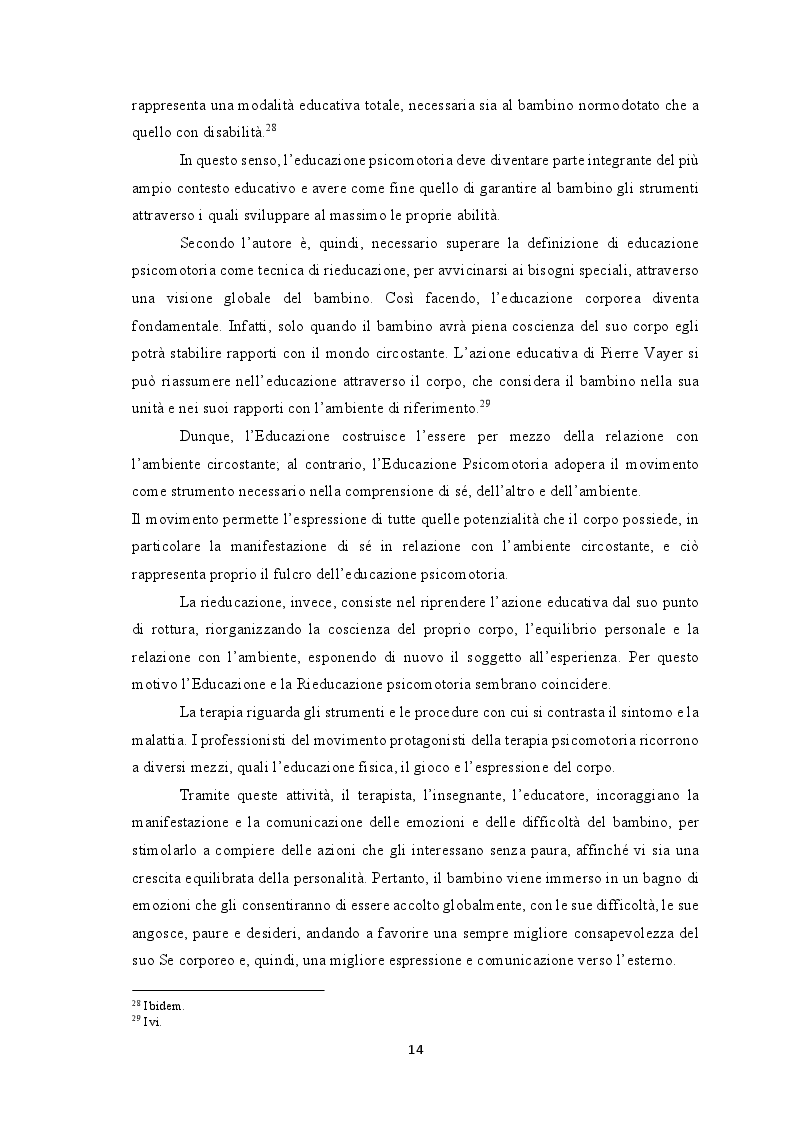 Estratto dalla tesi: Psicomotricità: unione corpo-mente. Esperienza sul campo nel progetto “Sport di Classe”