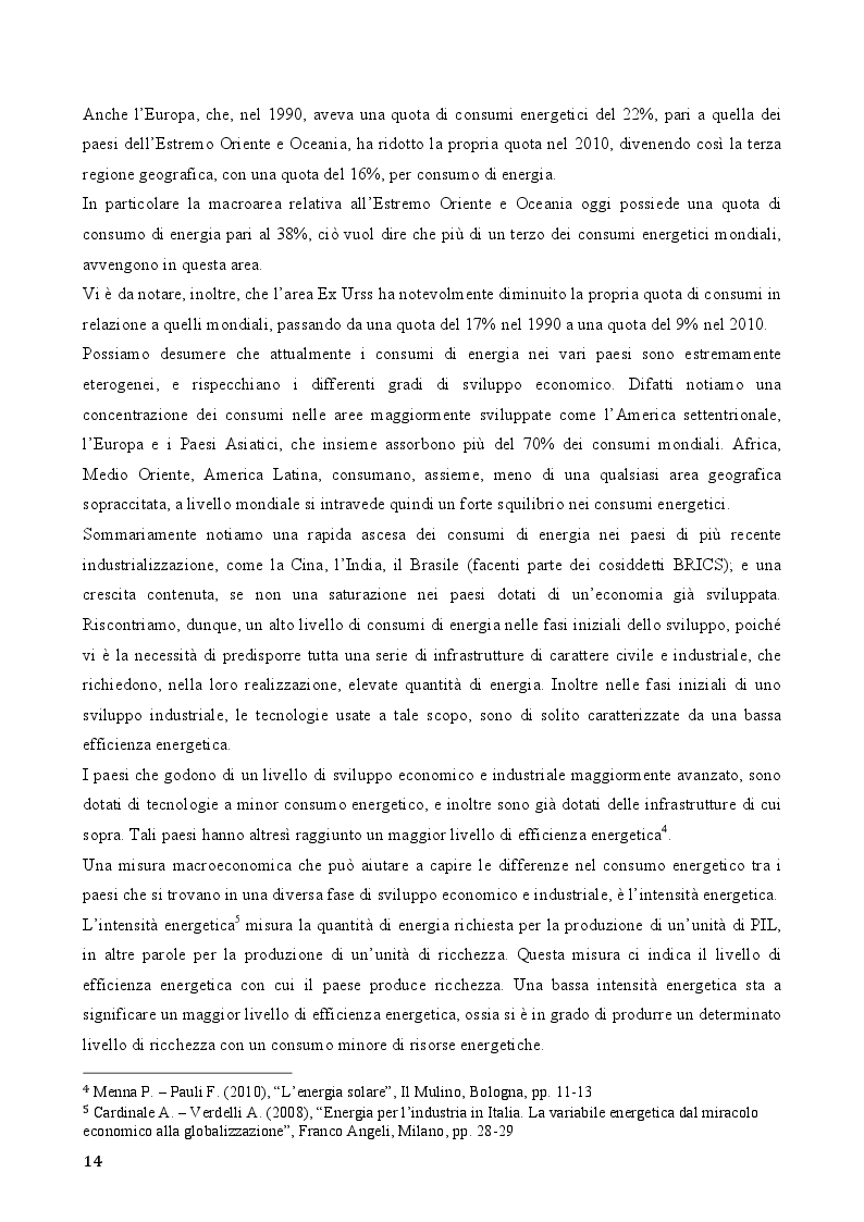 Anteprima della tesi: Il fotovoltaico in Italia: analisi economico finanziaria di un progetto di investimento, Pagina 9