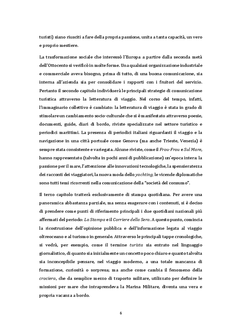 Anteprima della tesi: Turisti per mare. Lo sviluppo di un mito tra giornalismo e pubblicità, Pagina 5