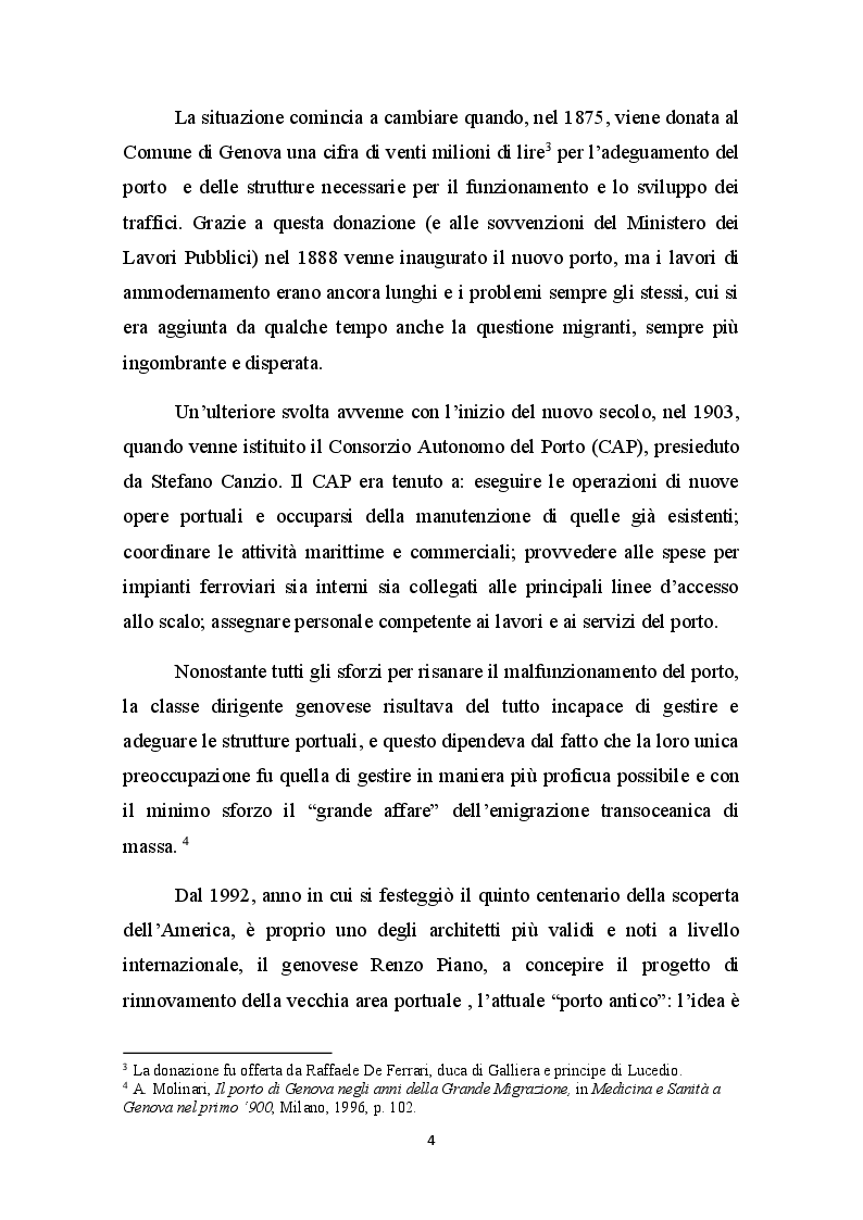 Anteprima della tesi: Gli studi e l’attività di Nicola Malnate a sostegno degli emigranti in partenza dal porto di Genova, Pagina 4