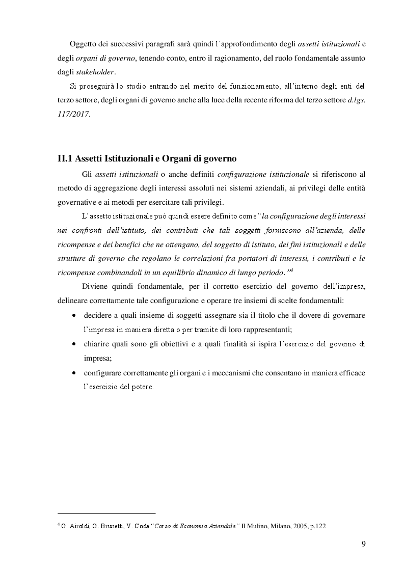 Anteprima della tesi: La Corporate Governance degli enti del terzo settore, Pagina 6