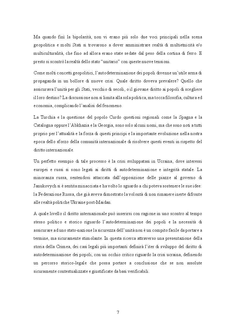 Anteprima della tesi: Il Diritto di Autodeterminazione dei Popoli e il Diritto dello Stato all’Integrità Territoriale nella Crisi di Crimea, Pagina 3