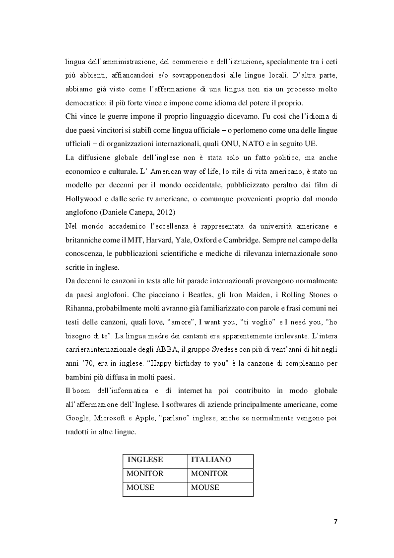 Anteprima della tesi: L’Inglese come lingua franca nel commercio internazionale., Pagina 6