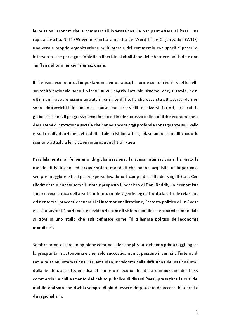 Anteprima della tesi: La trasformazione delle relazioni economiche e geopolitiche internazionali. Possibili scenari, Pagina 4