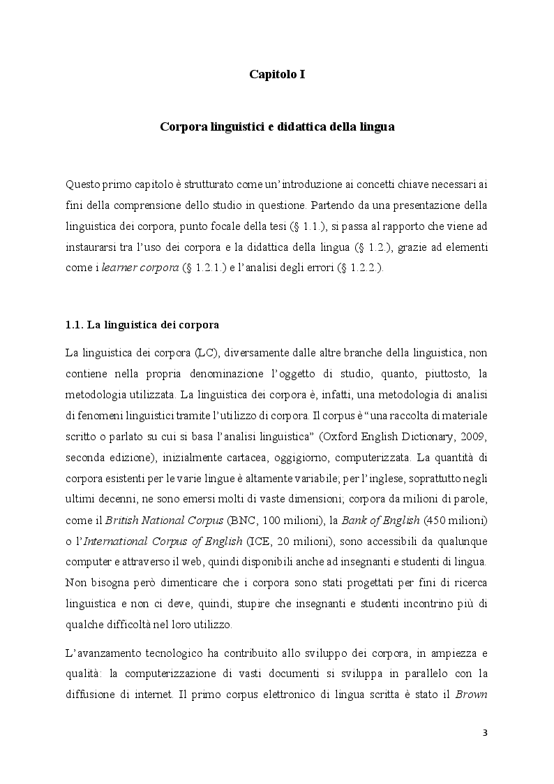 Anteprima della tesi: La linguistica dei corpora nella didattica dell'inglese, Pagina 4
