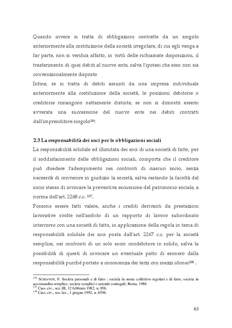 Anteprima della tesi: La società di fatto in giurisprudenza, Pagina 11