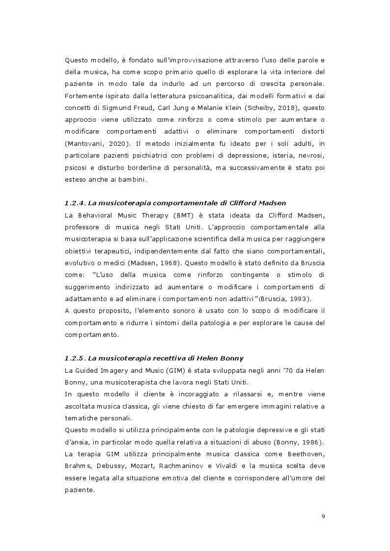 Anteprima della tesi: Valutazione dell’efficacia di un intervento di musicoterapia in pazienti oncologici, Pagina 5