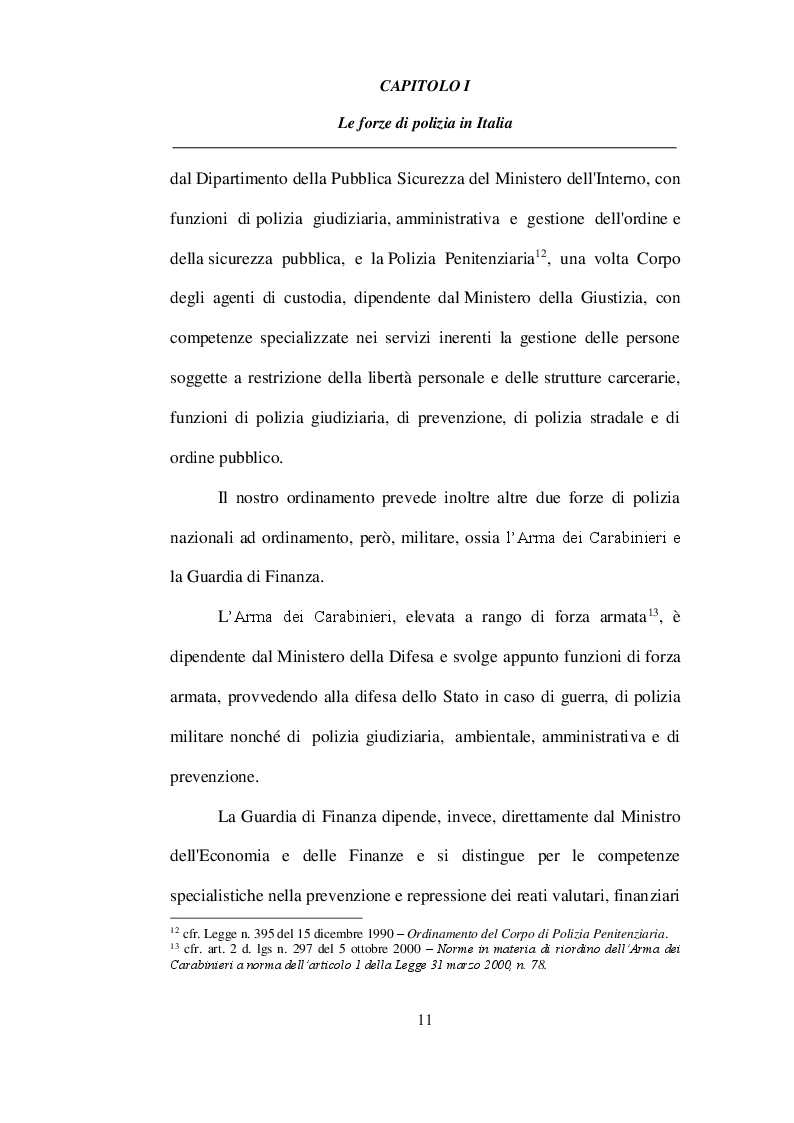Anteprima della tesi: L'organizzazione delle forze di Polizia in ambito comparato - Italia Germania, Pagina 3