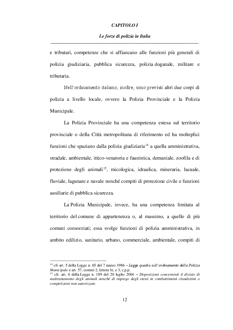Anteprima della tesi: L'organizzazione delle forze di Polizia in ambito comparato - Italia Germania, Pagina 4