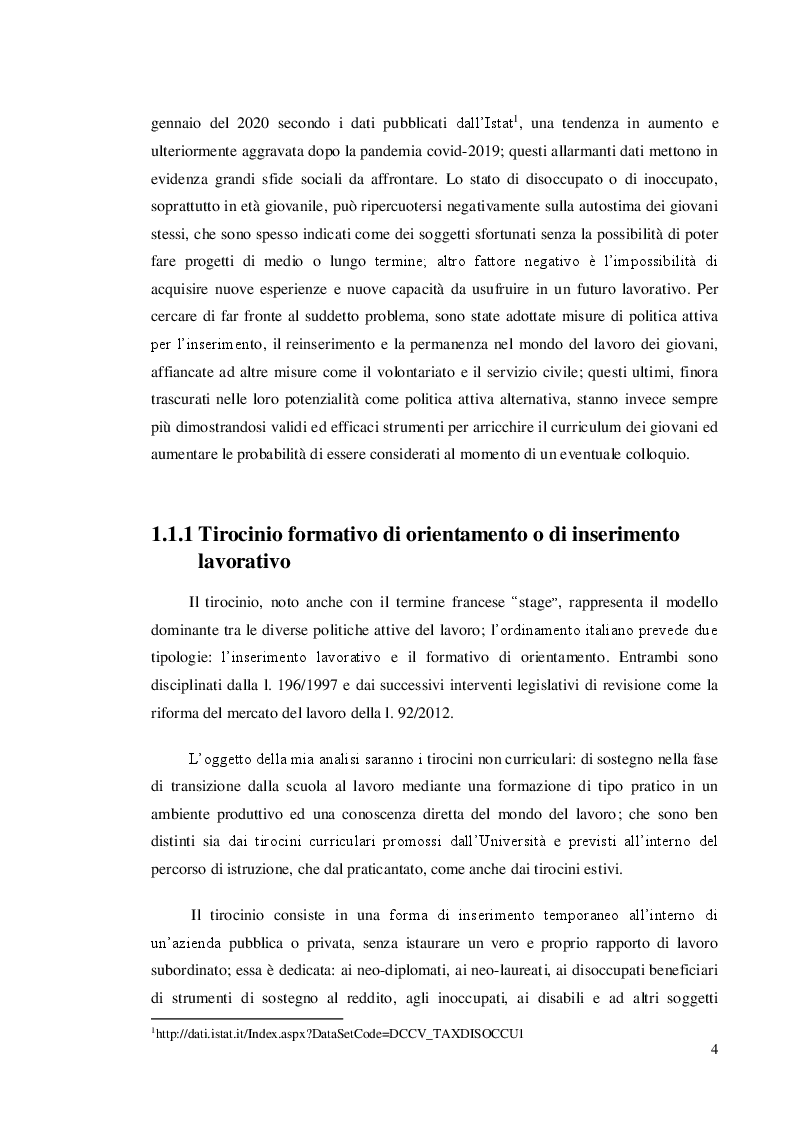 Anteprima della tesi: Servizio Civile Universale: profili di diritto del lavoro, Pagina 5