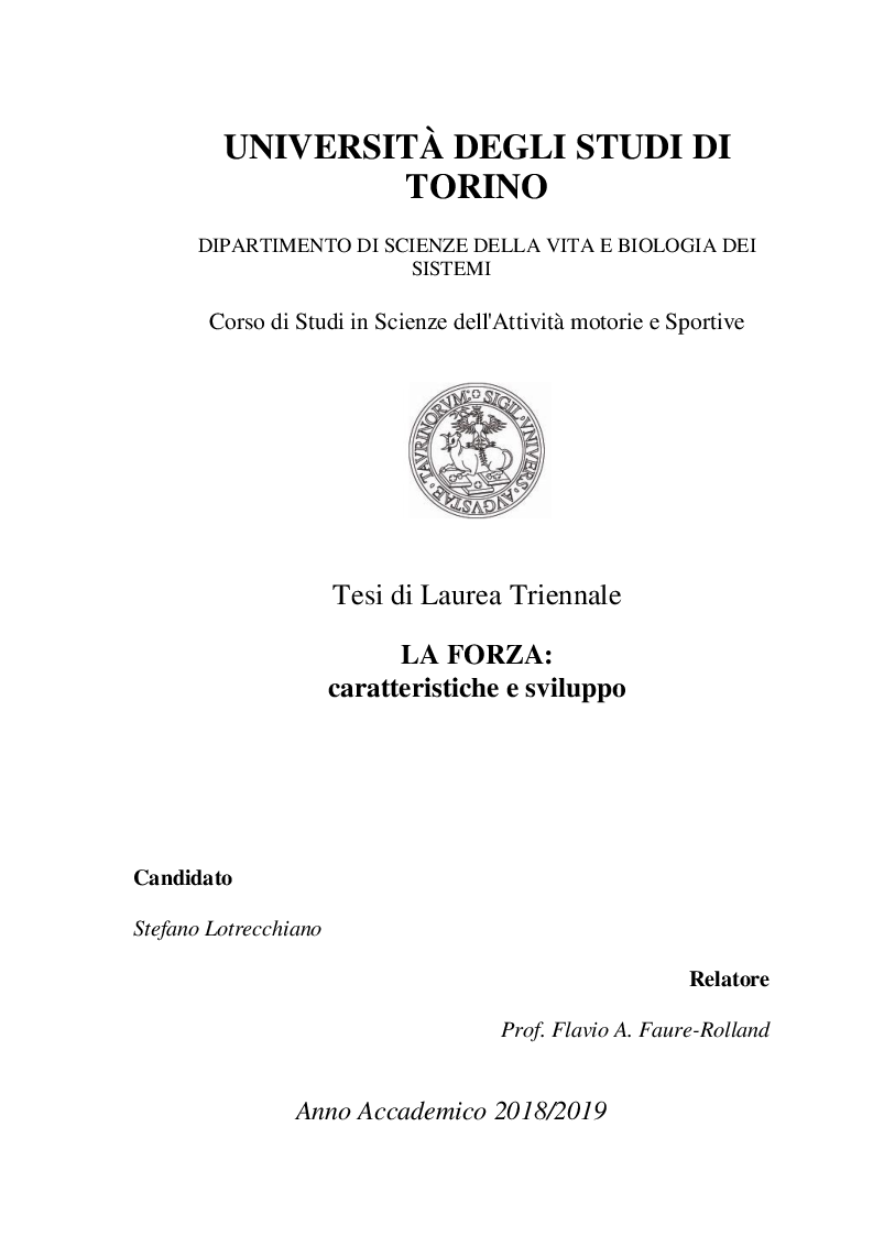 Anteprima della tesi: La Forza: caratteristiche e sviluppo, Pagina 1