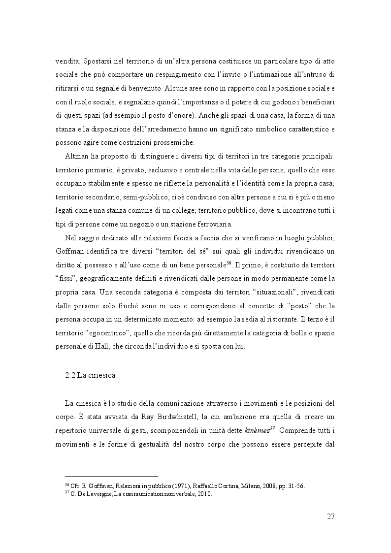 Anteprima della tesi: Il ruolo del corpo nella dinamica interattiva: considerazioni sociologiche sulla comunicazione non verbale, Pagina 5