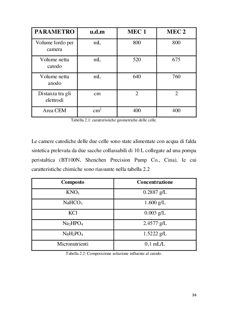 Anteprima della tesi: Denitrificazione autotrofa da acque di falda con sistemi bio-elettrochimici bistadio, Pagina 7