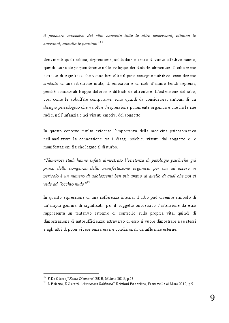 Anteprima della tesi: Cibo e controllo: Anoressia, Reverse Anorexia e Ortoressia, Pagina 4