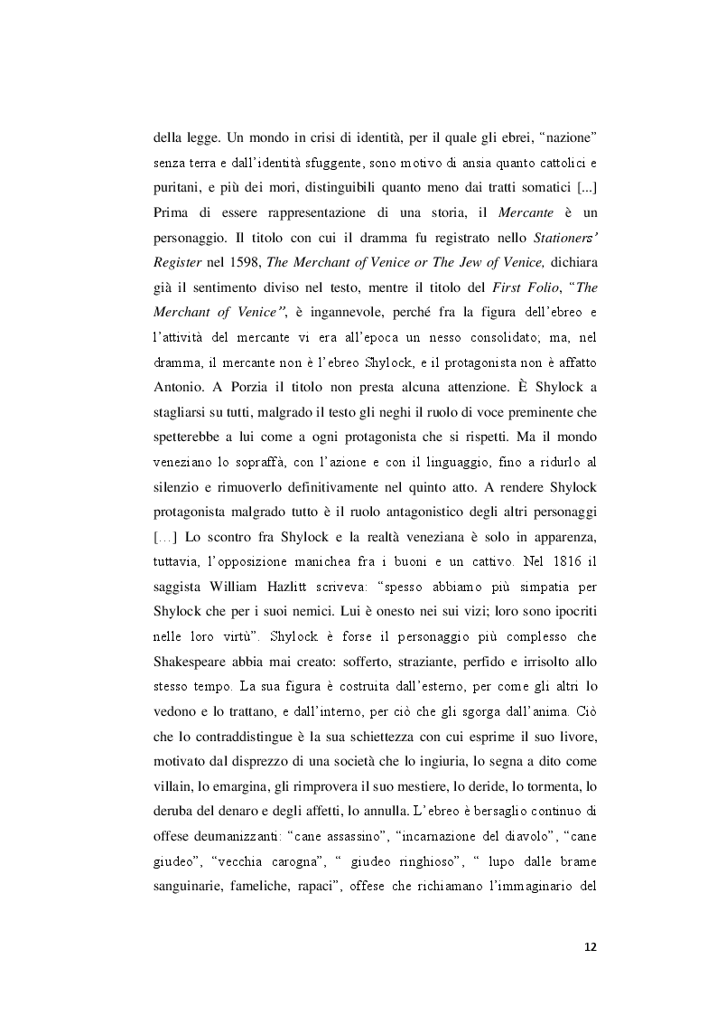 Estratto dalla tesi: Il mercante di Venezia e i suoi Shakespeariani mood disorders