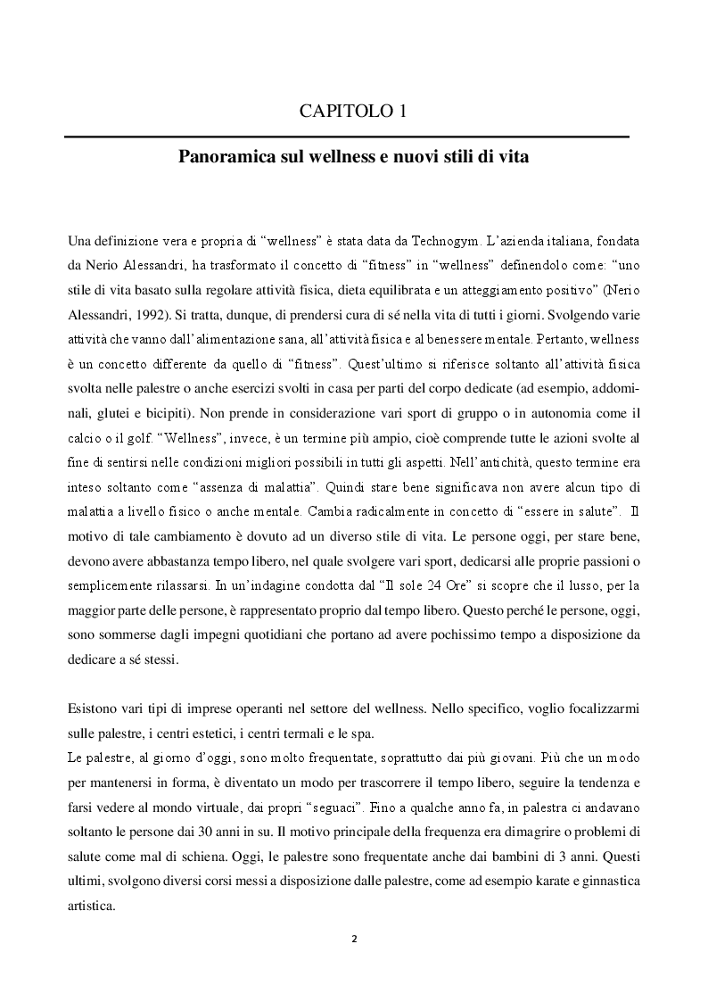 Anteprima della tesi: Marketing per le imprese operanti nel Wellness. Il caso Cosmoprof, Pagina 3
