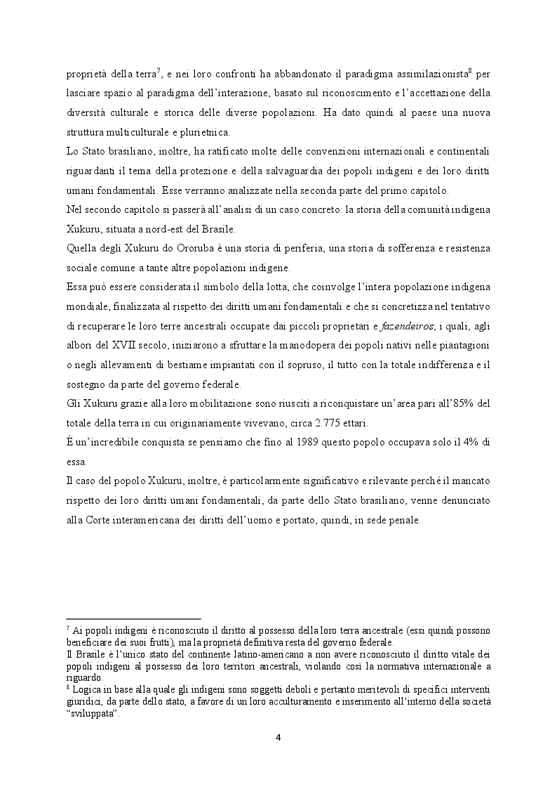 Anteprima della tesi: La lotta per il riconoscimento dei diritti dei popoli indigeni in Brasile. Il caso dei guerrieri Xukuru, Pagina 5