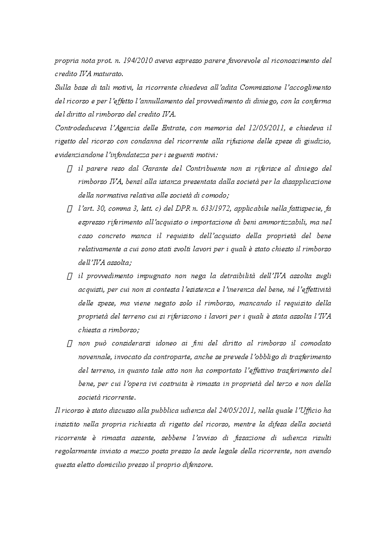 Anteprima della tesi: IVA su beni di terzi: rimborso o detrazione?, Pagina 3