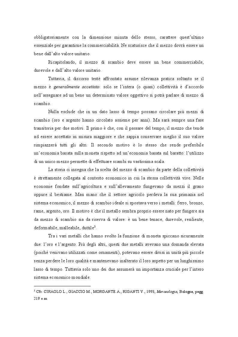 Anteprima della tesi: Il Gold Standard: aspetti teorici e critici, Pagina 6