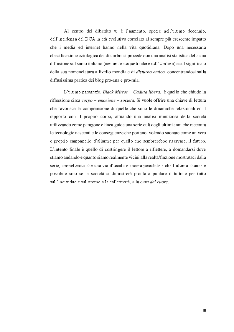 Anteprima della tesi: Break your (black) mirror. L’evoluzione del corpo nella società liquida. Aumento dell’incidenza dei DCA in età evolutiva, Pagina 4