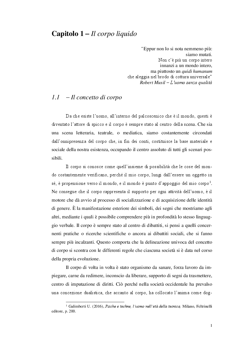 Anteprima della tesi: Break your (black) mirror. L’evoluzione del corpo nella società liquida. Aumento dell’incidenza dei DCA in età evolutiva, Pagina 5