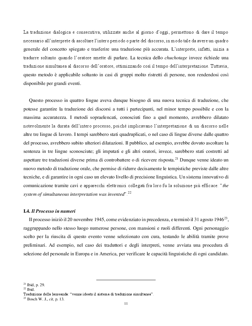 Anteprima della tesi: Interpreti e traduttori al Processo di Norimberga: analisi tecnico-linguistica delle principali problematiche sulla base di due proposte di traduzione, Pagina 11