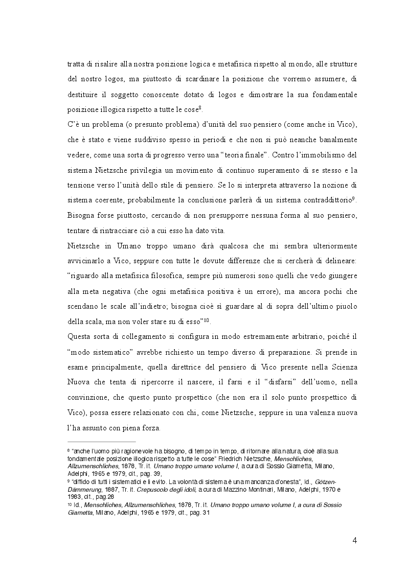 Anteprima della tesi: Riflessioni intorno a nessi tra Vico e Nietzsche, Pagina 4