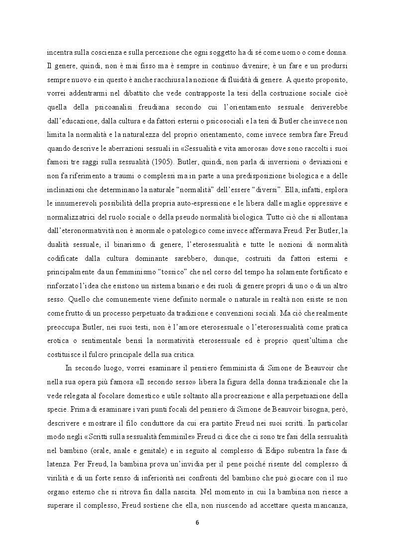 Anteprima della tesi: La costruzione e la decostruzione del genere: alcune riletture freudiane in chiave femminista e queer, Pagina 3