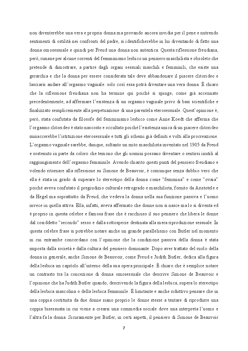 Anteprima della tesi: La costruzione e la decostruzione del genere: alcune riletture freudiane in chiave femminista e queer, Pagina 4