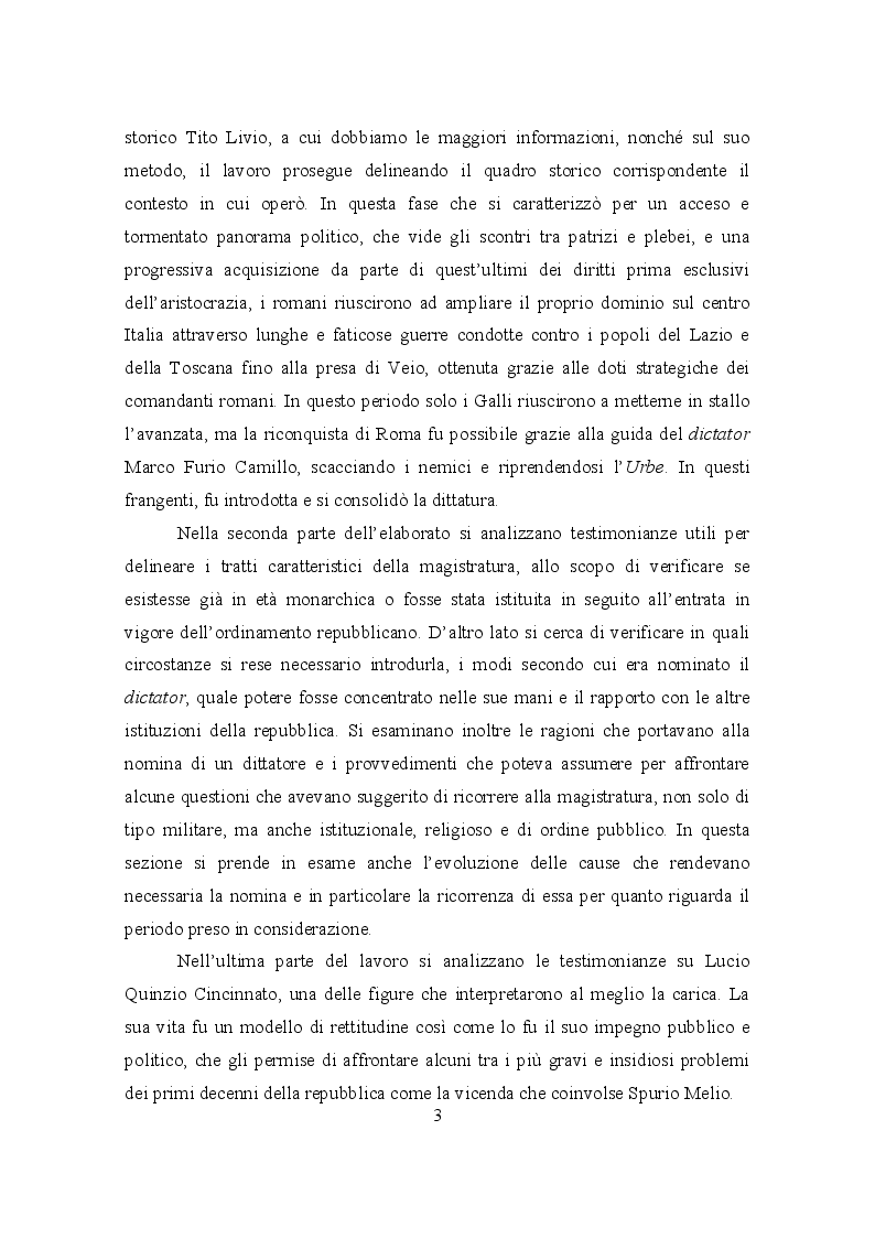 Anteprima della tesi: Aspetti evolutivi della dittatura in Roma arcaica, Pagina 3