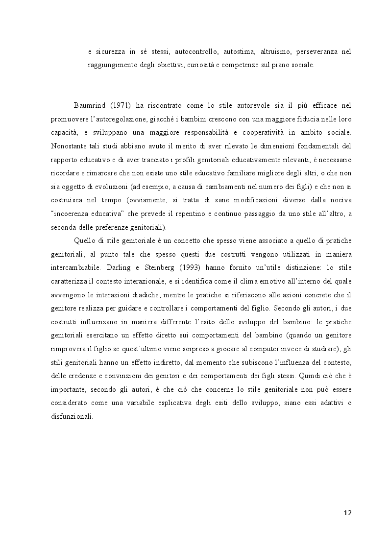 Estratto dalla tesi: Trasmissione intergenerazionale delle strategie di parenting nell’ottica della Self Determination Theory