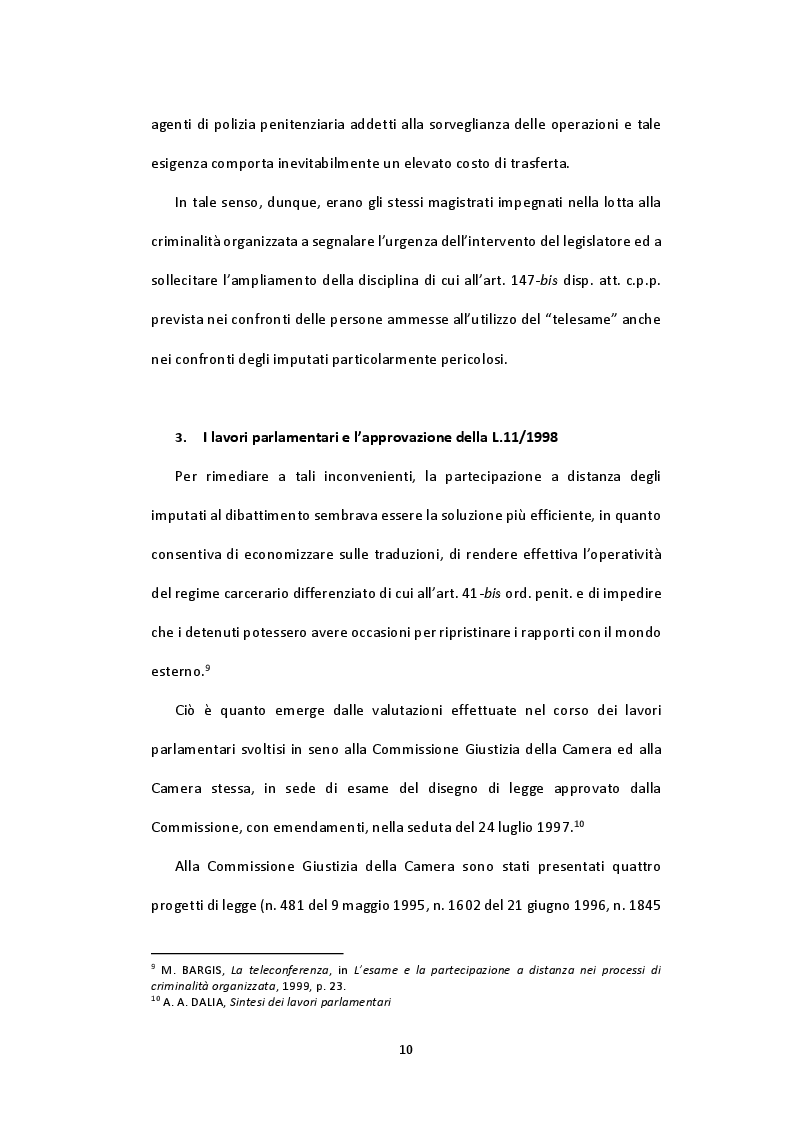 Anteprima della tesi: Aspetti tecnici e giuridici della partecipazione a distanza al dibattimento, Pagina 11