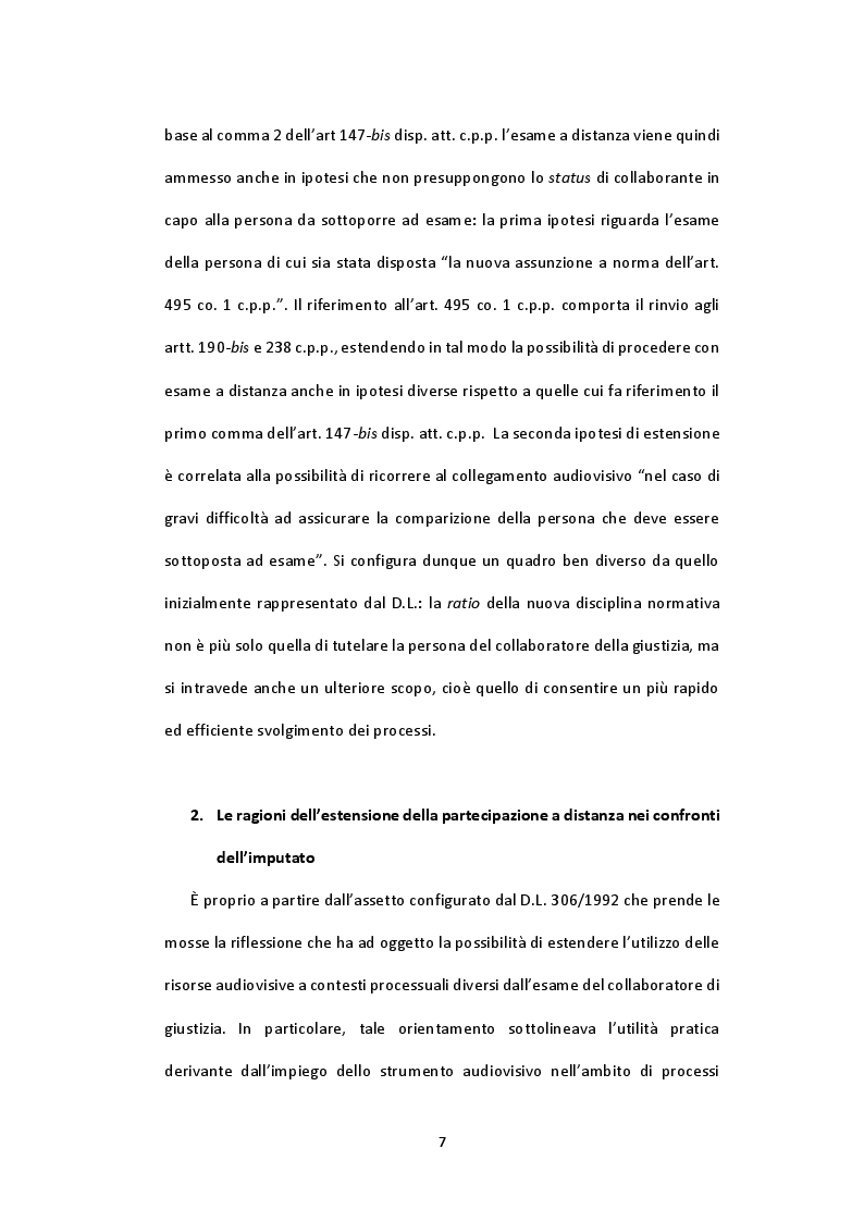 Anteprima della tesi: Aspetti tecnici e giuridici della partecipazione a distanza al dibattimento, Pagina 8