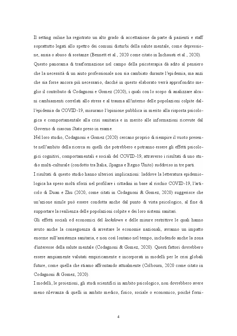 Anteprima della tesi: Impatto psicologico della pandemia e delle restrizioni, Pagina 5