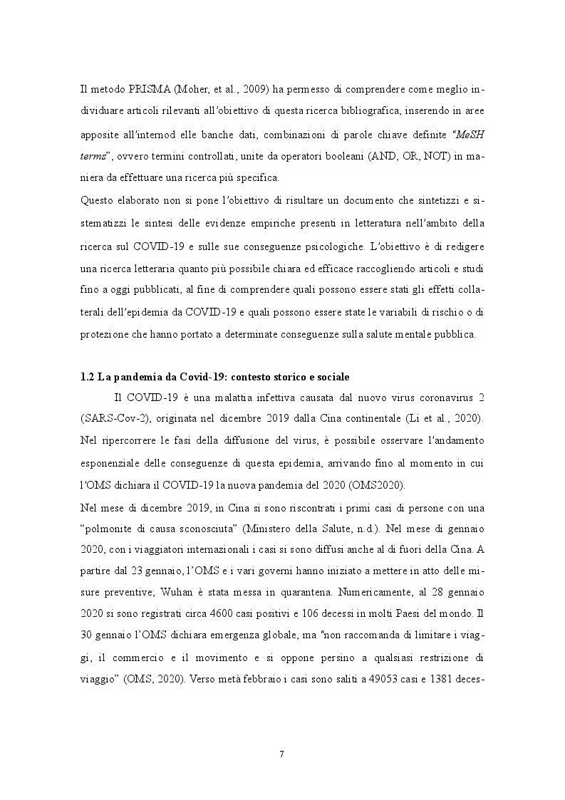 Anteprima della tesi: Impatto psicologico della pandemia e delle restrizioni, Pagina 8