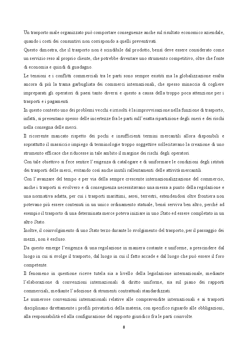 Anteprima della tesi: Iconterms - Applicazione e conseguenze risultanti dall'inserimento delle regole commerciali internazionali nella contrattualistica, Pagina 3