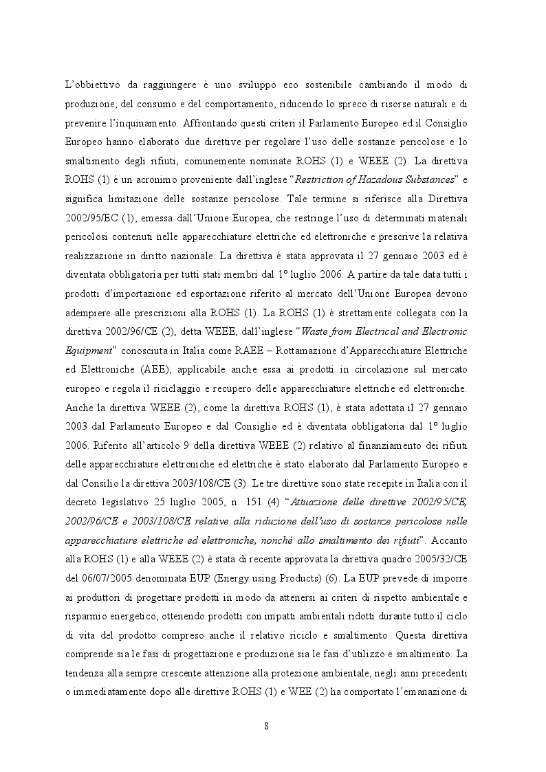 Anteprima della tesi: L'applicazione delle direttive ROHS e WEEE - le conseguenze, Pagina 4