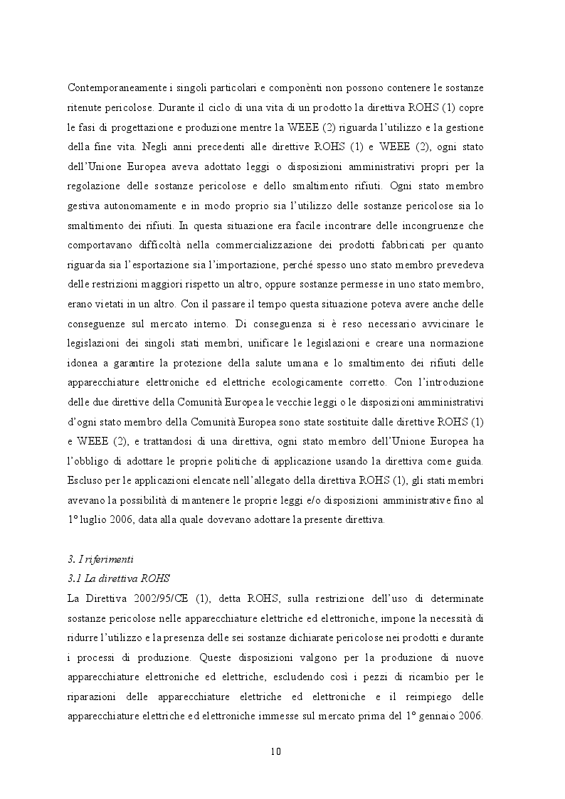 Anteprima della tesi: L'applicazione delle direttive ROHS e WEEE - le conseguenze, Pagina 6
