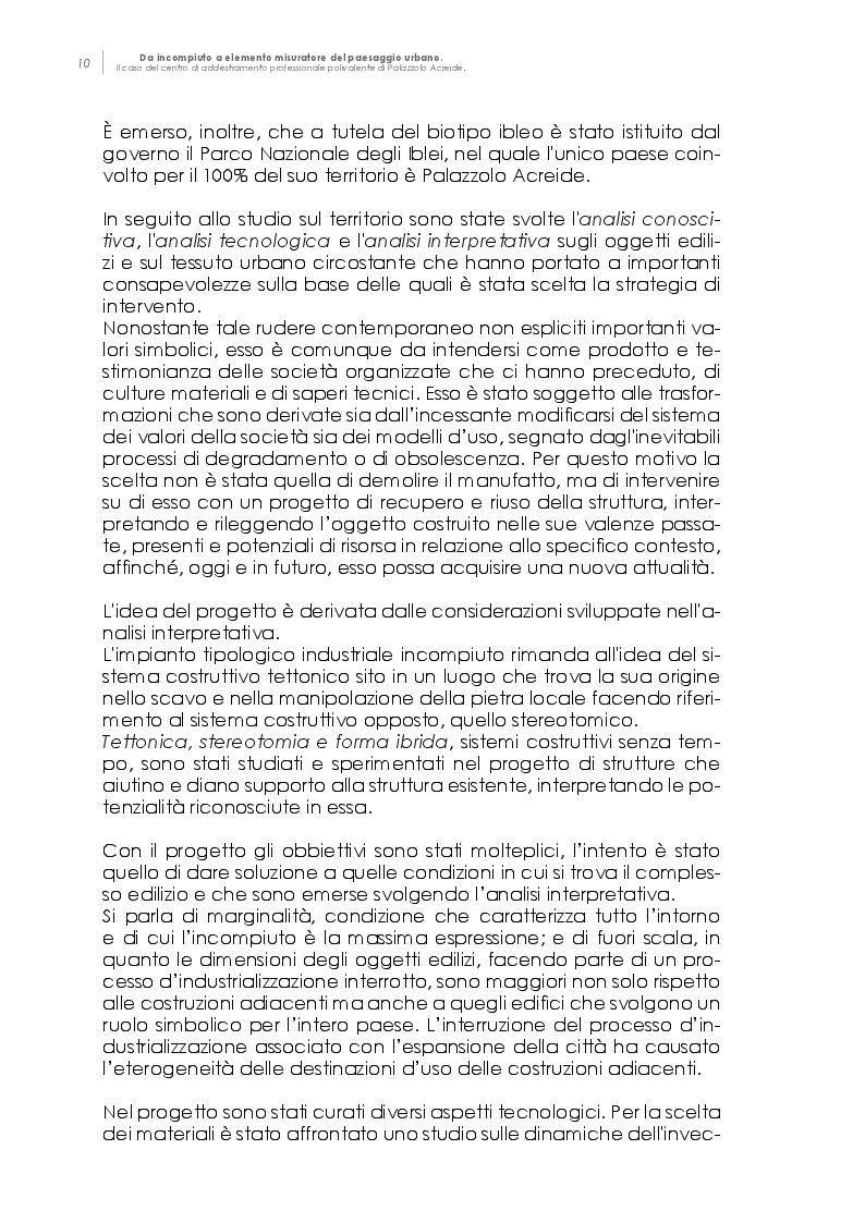 Anteprima della tesi: Da incompiuto a elemento misuratore del paesaggio urbano. Il caso del centro di addestramento professionale polivalente di Palazzolo Acreide., Pagina 3