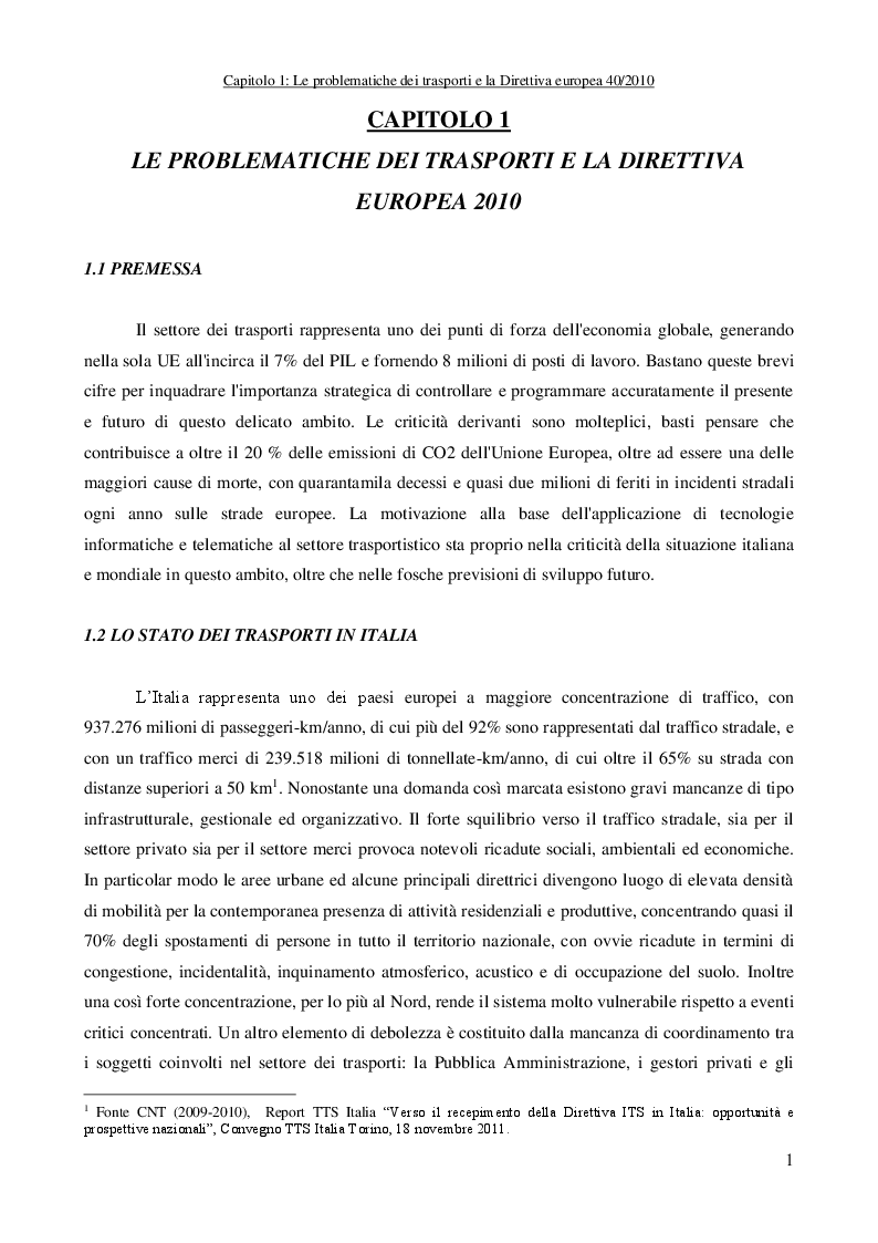 Anteprima della tesi: Intelligent Transportation Systems: Modellazione dinamica delle reti ed implementazione di un sistema urbano dei trasporti intelligente, Pagina 4