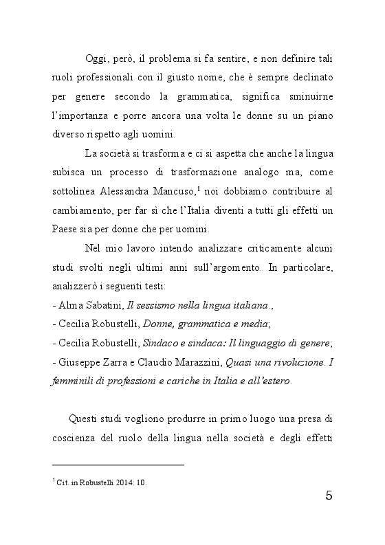 Anteprima della tesi: Il sessismo linguistico, Pagina 4
