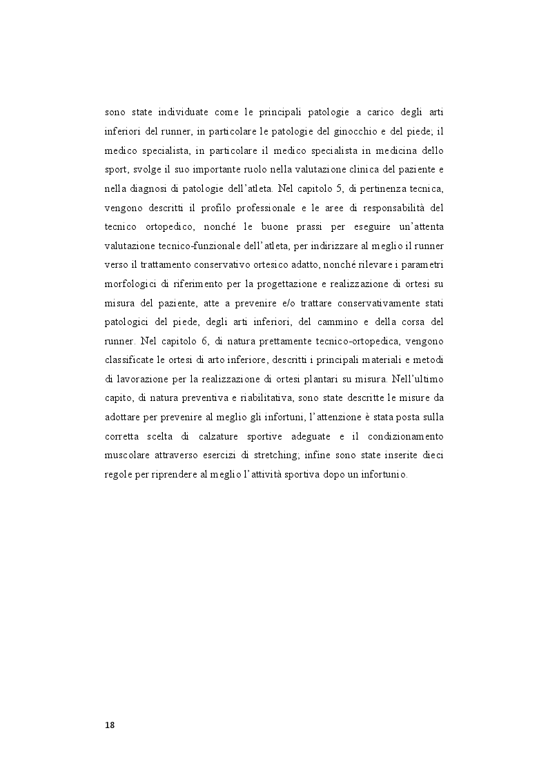 Anteprima della tesi: Il ruolo del tecnico ortopedico nella progettazione, applicazione e follow-up nel trattamento conservativo, ortesico e riabilitativo del runner, Pagina 4