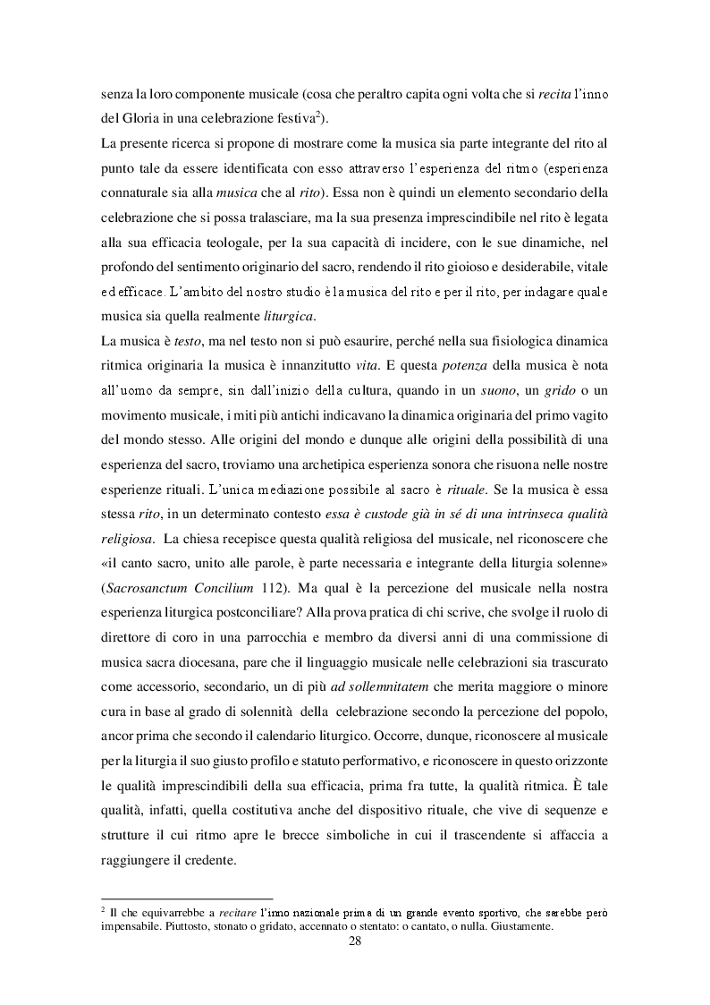 Anteprima della tesi: La pragmatica musicale nella comunicazione liturgica dopo il Concilio Vaticano II. Cum musica fit sacra., Pagina 4