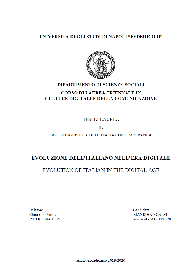 Anteprima della tesi: Evoluzione dell'italiano nell'era digitale, Pagina 1