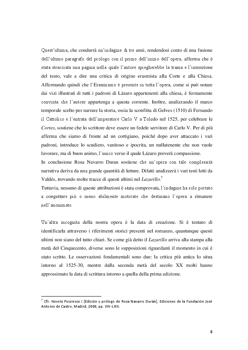 Anteprima della tesi: Il Lazarillo de Tormes: dall’eredità classica alla sua fortuna in Inghilterra, Pagina 5