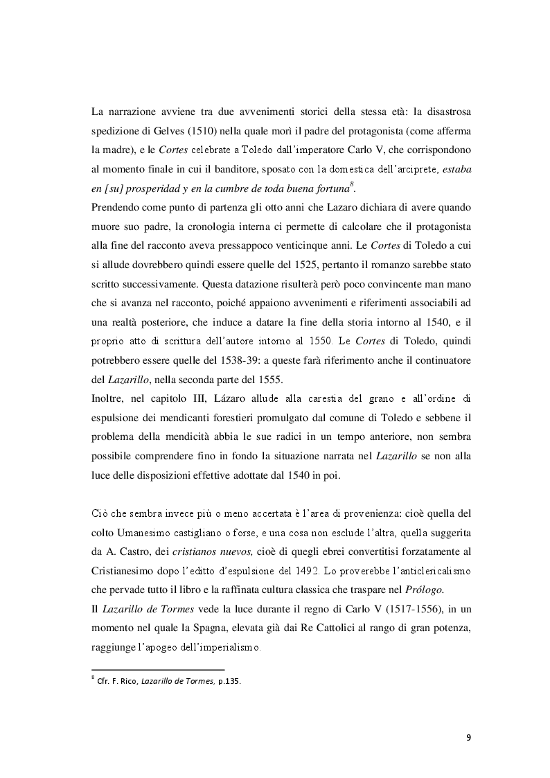 Anteprima della tesi: Il Lazarillo de Tormes: dall’eredità classica alla sua fortuna in Inghilterra, Pagina 6