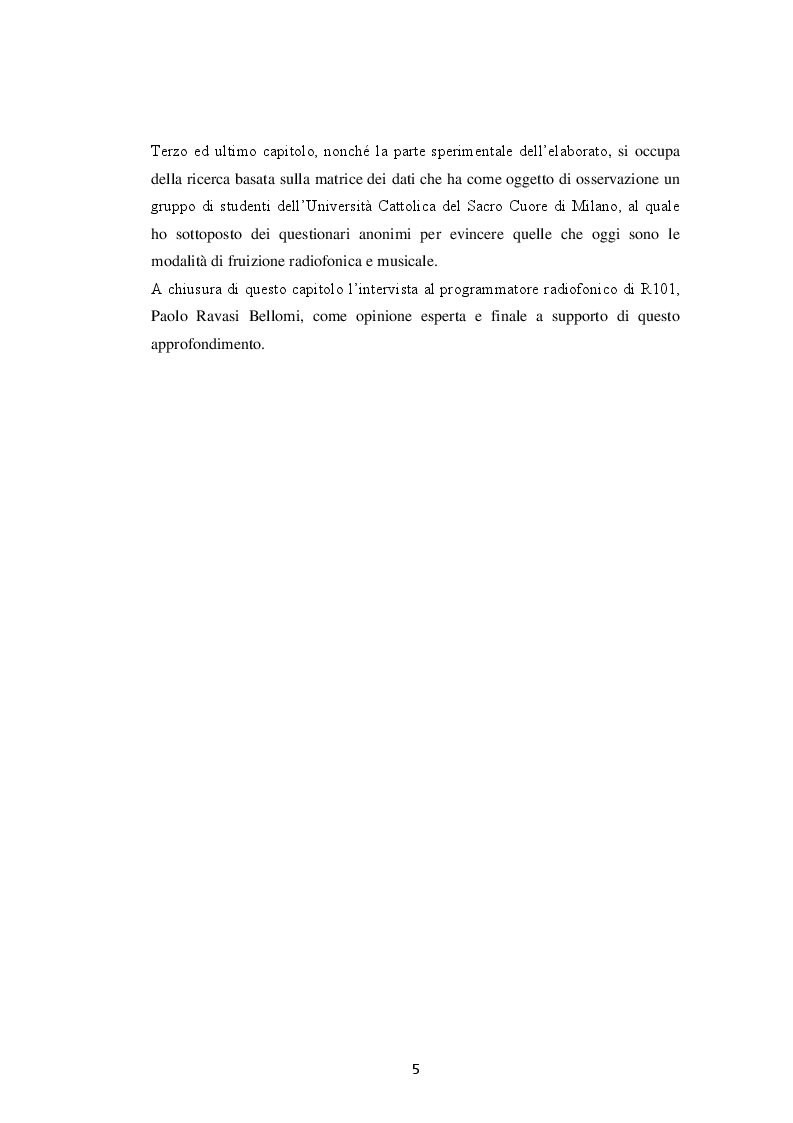 Anteprima della tesi: Musica: dalla radio alle nuove modalità di ascolto. Evoluzione socio-storica della fruizione musicale dagli anni ’20 ai giorni nostri, Pagina 3