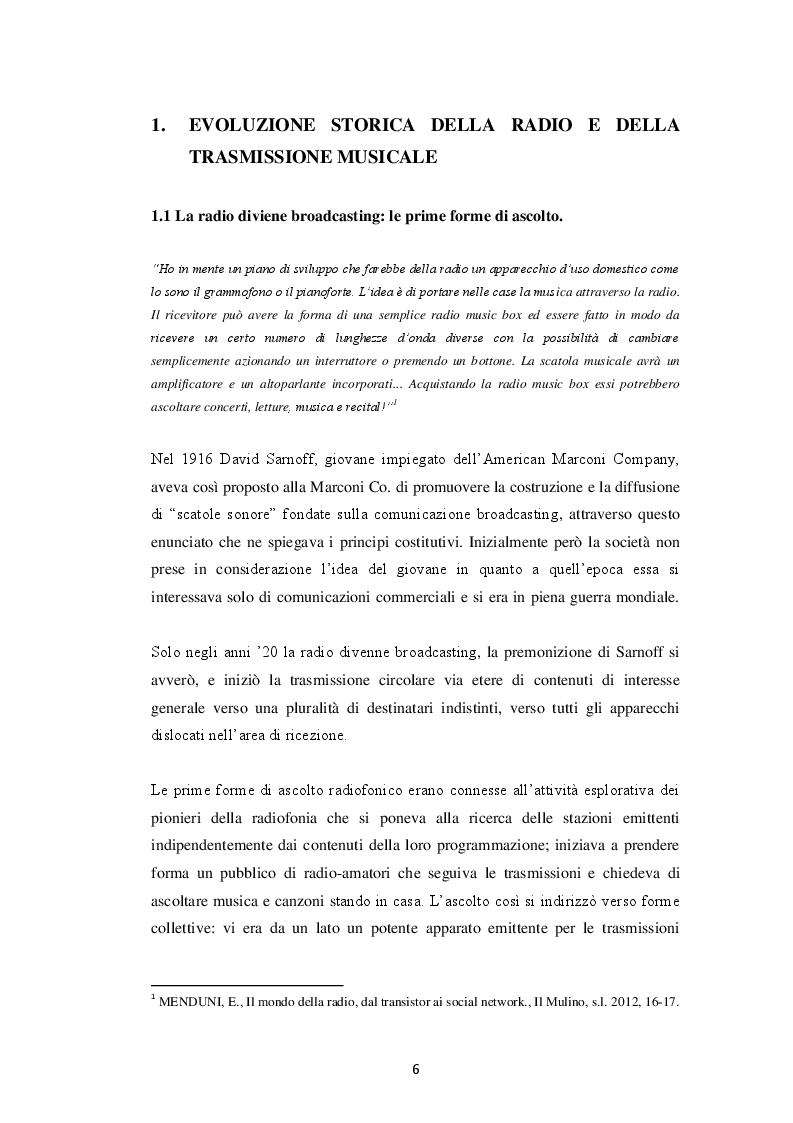 Anteprima della tesi: Musica: dalla radio alle nuove modalità di ascolto. Evoluzione socio-storica della fruizione musicale dagli anni ’20 ai giorni nostri, Pagina 4
