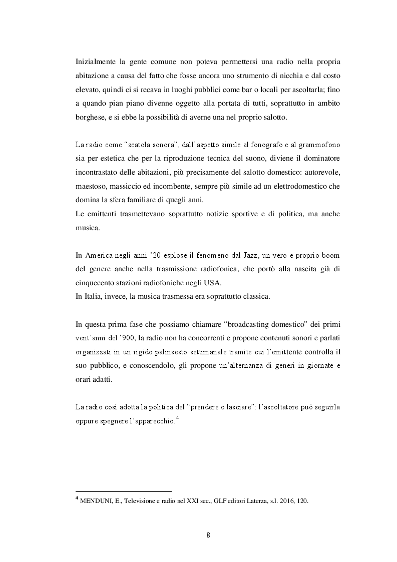Anteprima della tesi: Musica: dalla radio alle nuove modalità di ascolto. Evoluzione socio-storica della fruizione musicale dagli anni ’20 ai giorni nostri, Pagina 6