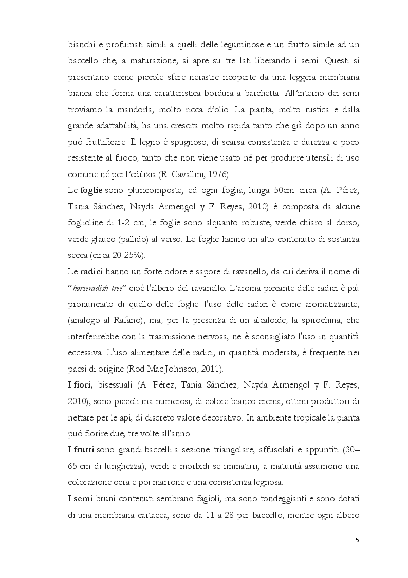 Anteprima della tesi: Studio sperimentale degli effetti sulla patologia mammaria e sulla composizione del latte dell’integrazione con Moringa oleifera nelle vacche da latte, Pagina 5